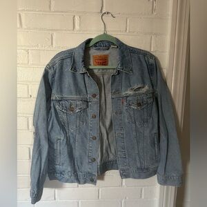 Levi’s classic distressed Jean jacket. Size small